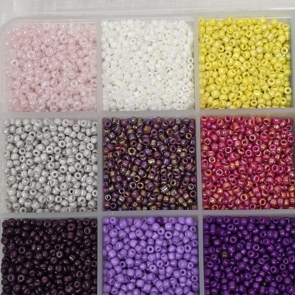 Mixed Color Jewelry Making Bead Assortment in Organizer Case Glass Plastic Craft